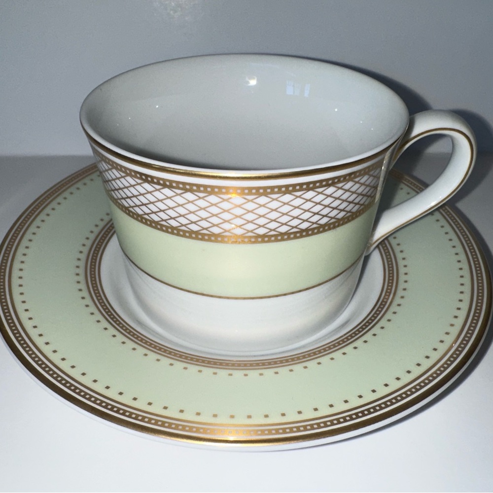Lauren Ralph Lauren silk ribbon tea cup and saucer—new